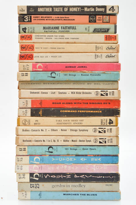 Akai Reel-to-Reel Recorder With Reel and 8-Track Tapes