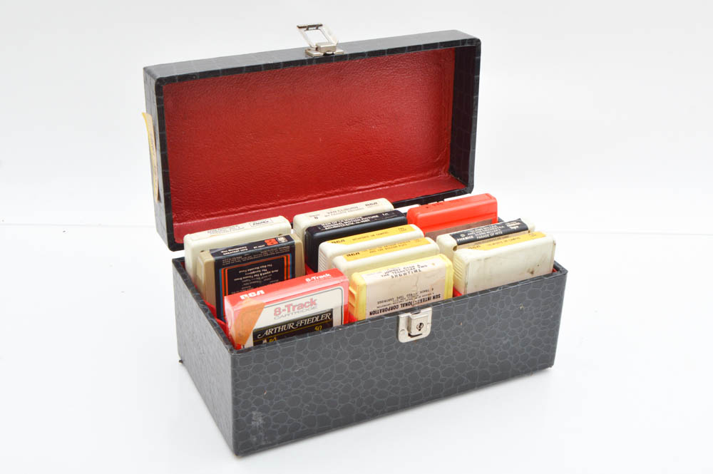 Akai Reel-to-Reel Recorder With Reel and 8-Track Tapes