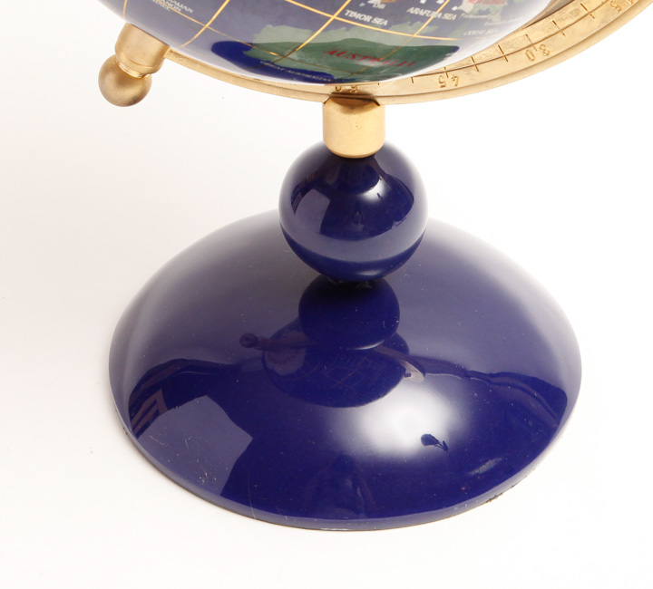 Semi-Precious Inlaid Gemstone Desk Globe
