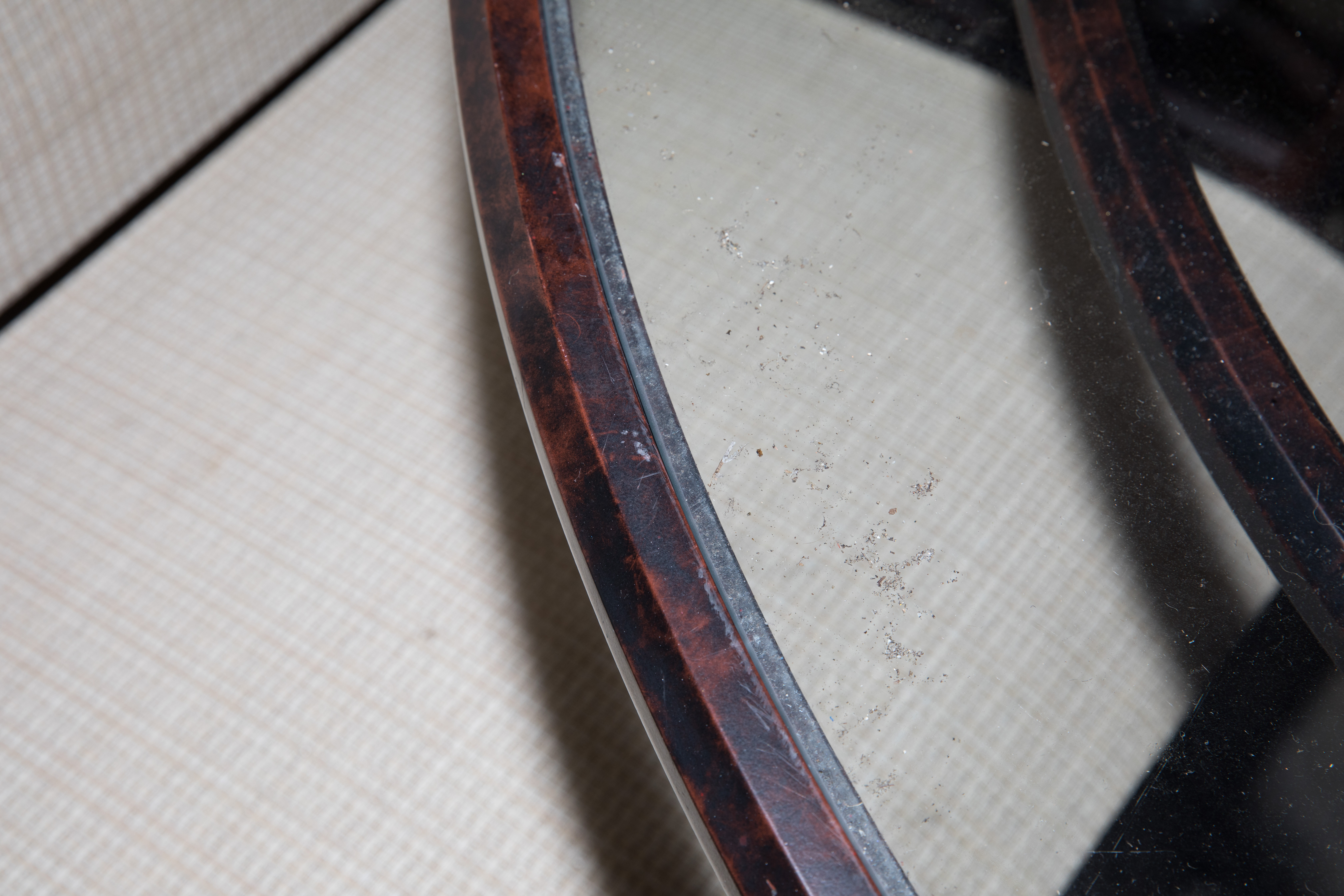 Contemporary "Campaign Sling" Patio Dining Table and Swivel Rockers by Brown Jordan