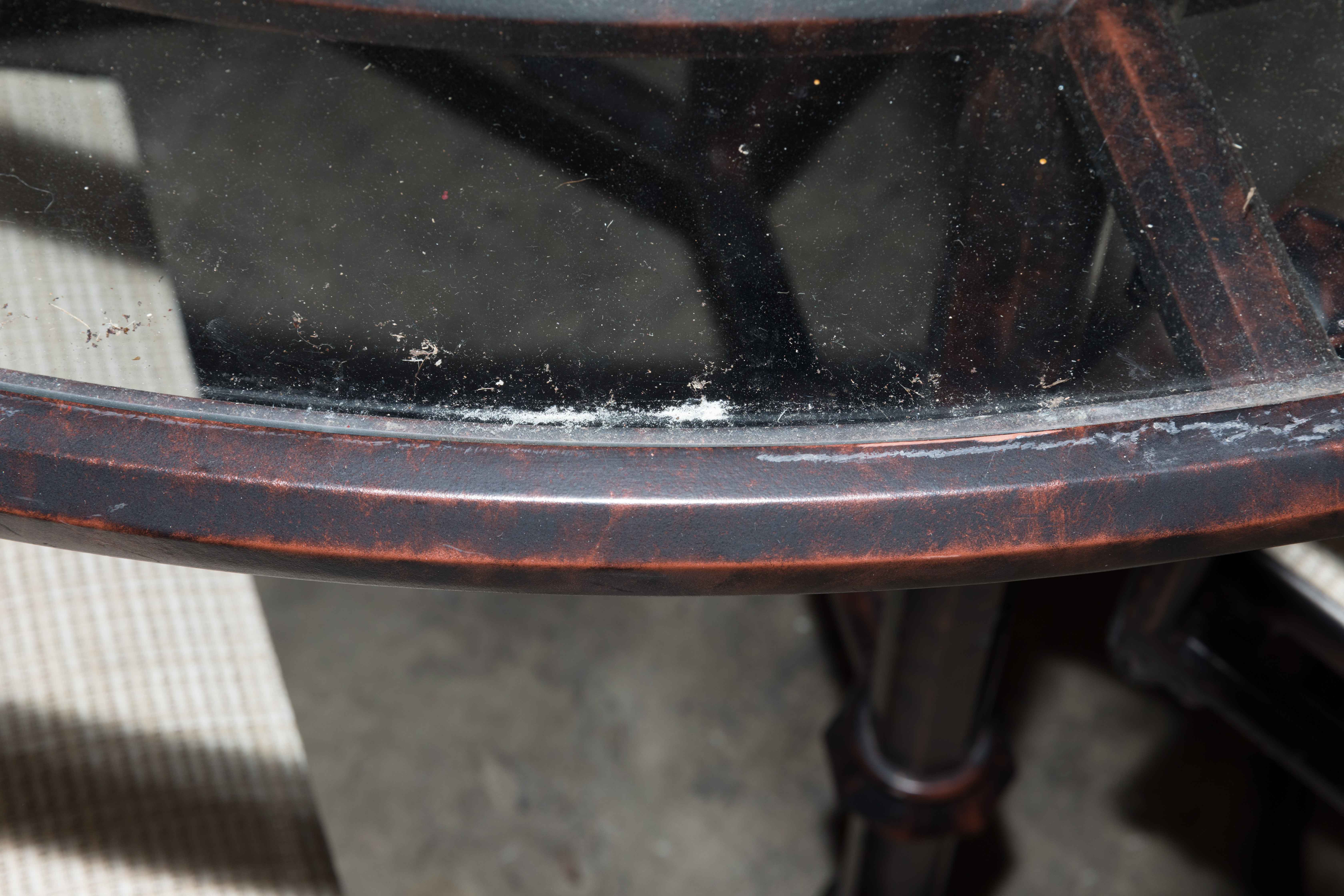 Contemporary "Campaign Sling" Patio Dining Table and Swivel Rockers by Brown Jordan