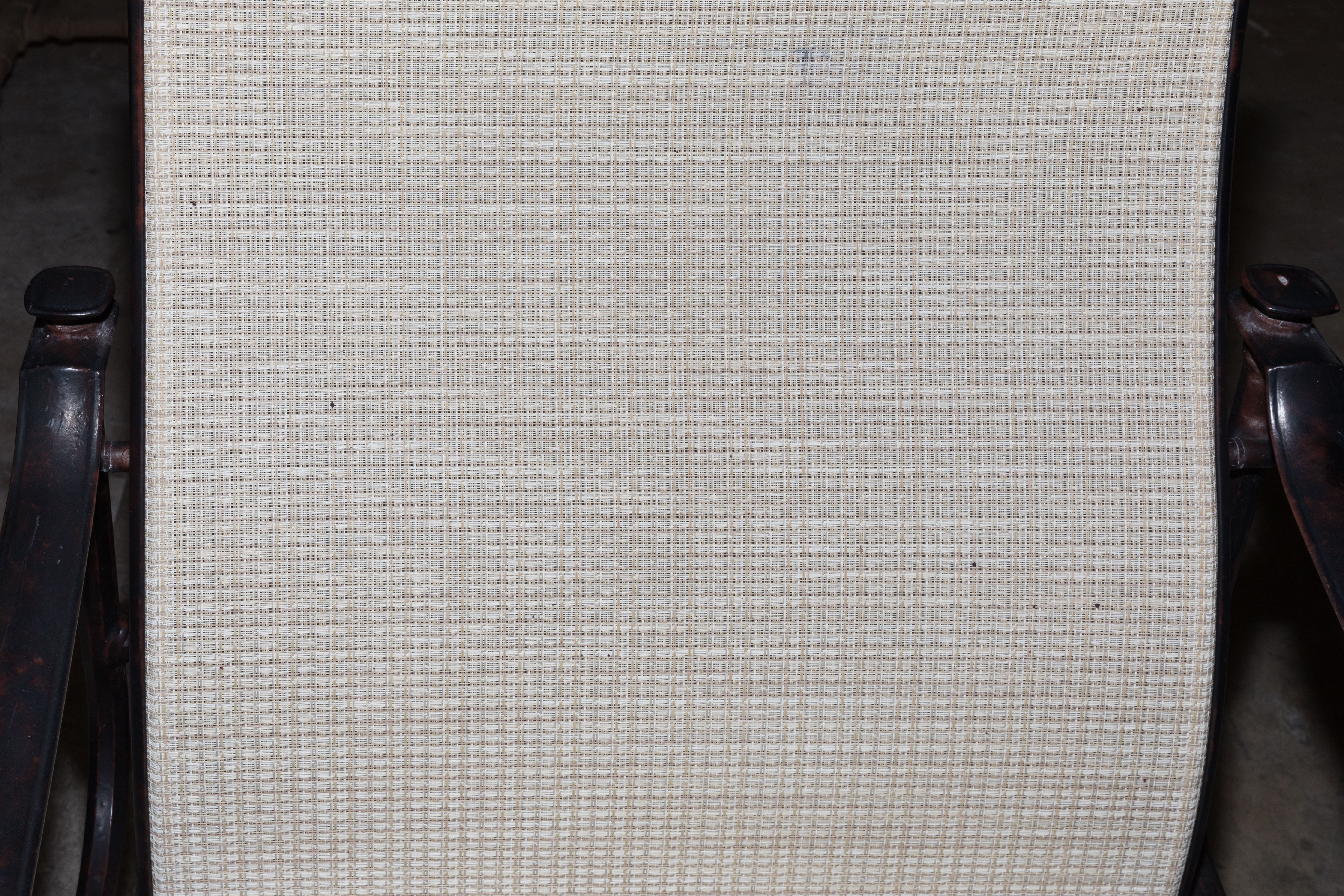 Contemporary "Campaign Sling" Patio Dining Table and Swivel Rockers by Brown Jordan