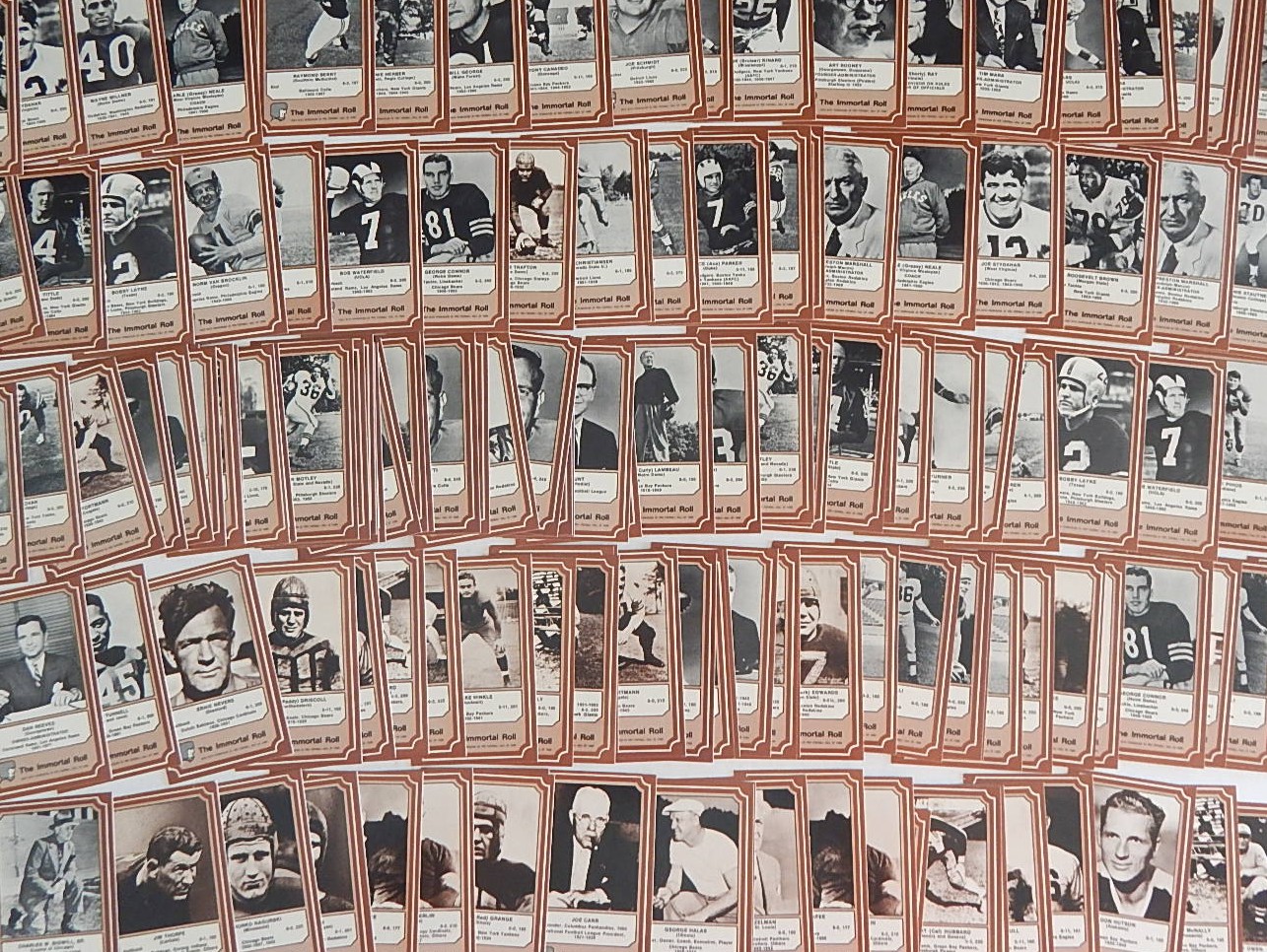 Mid-1970's Fleer The Immortal Roll HOF's Football Trading Cards