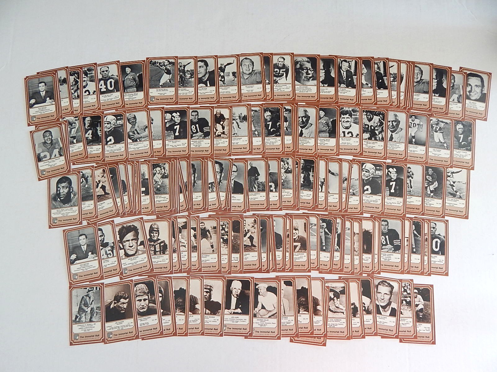 Mid-1970's Fleer The Immortal Roll HOF's Football Trading Cards