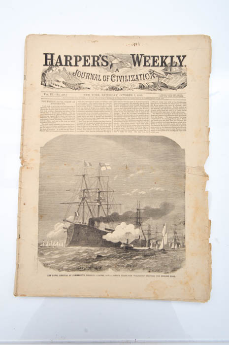 Four Issues of "Harper's Weekly" Newspapers from 1865