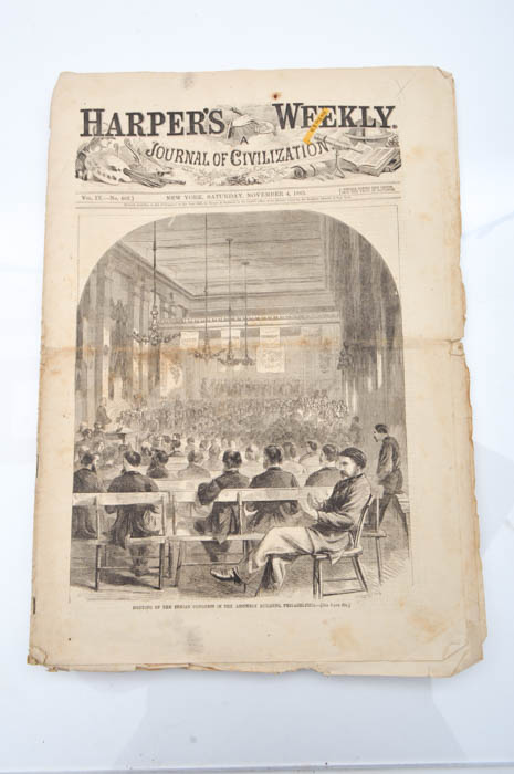 Four Issues of "Harper's Weekly" Newspapers from 1865