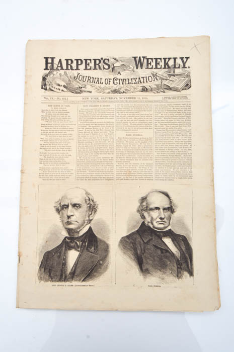 Four Issues of "Harper's Weekly" Newspapers from 1865