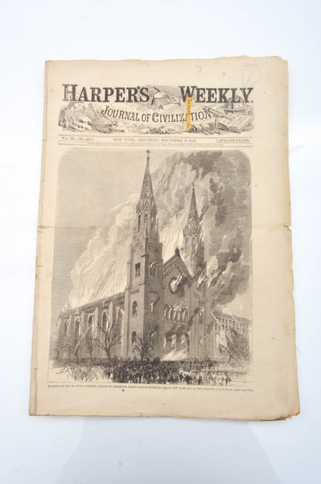Four Issues of "Harper's Weekly" Newspapers from 1865