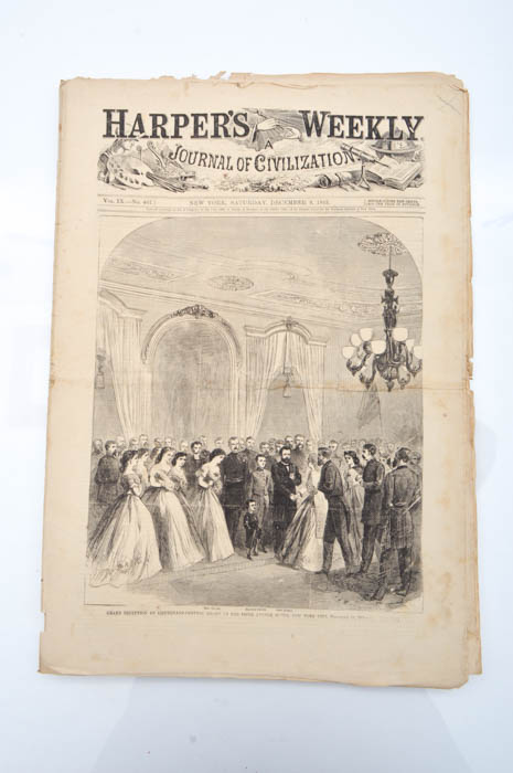 Four Issues of "Harper's Weekly" Newspapers from 1865