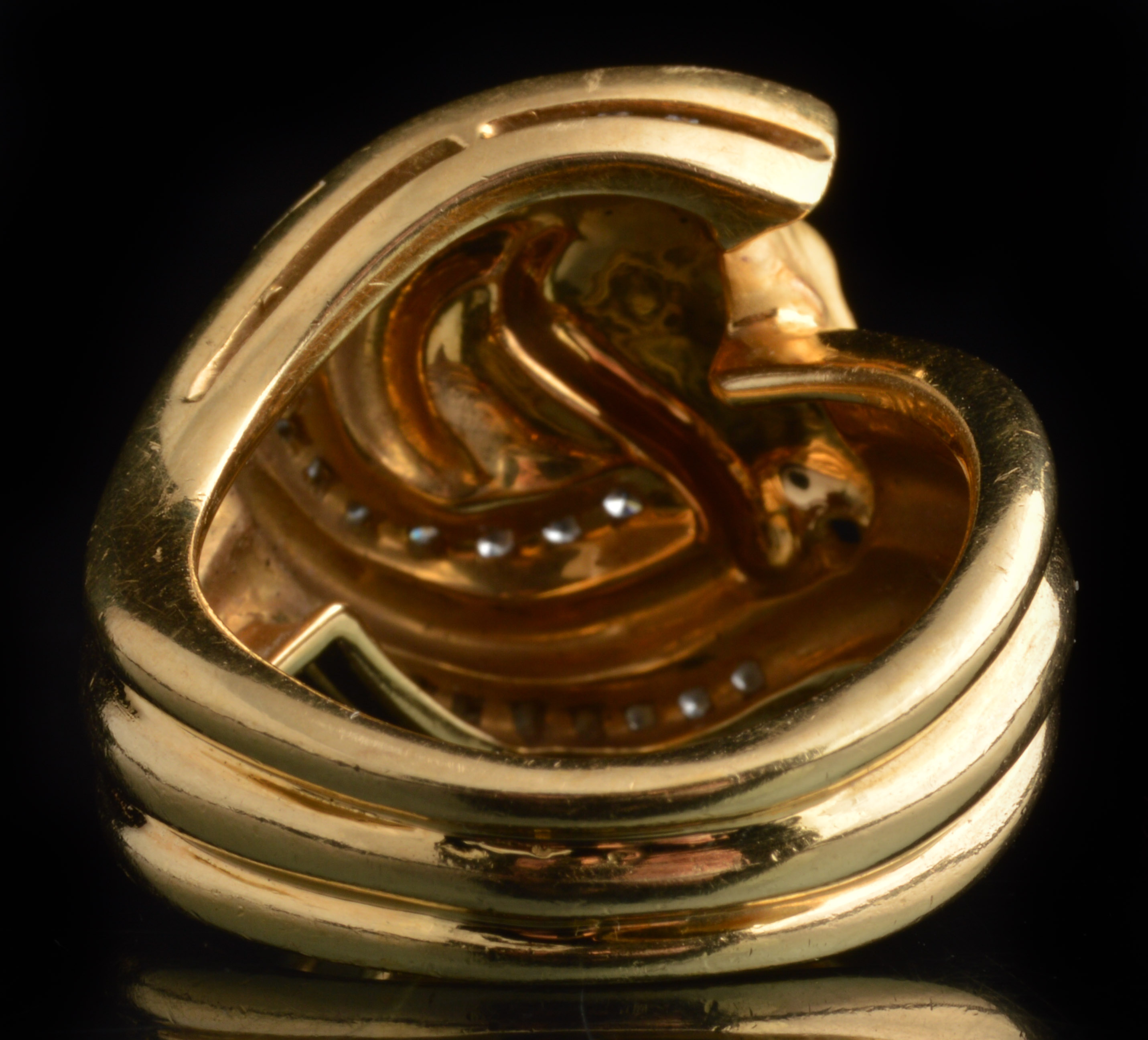 Carrera y Carrera 18K Yellow Gold and Diamond Horse Head Ring