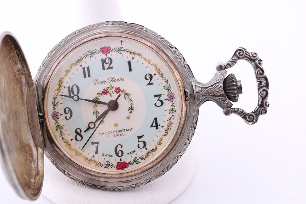 Ever Swiss Shock Resistant Swiss Made 17 Jewel Pocket Watch