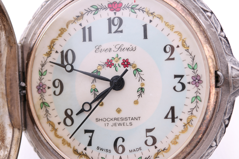Ever Swiss Shock Resistant Swiss Made 17 Jewel Pocket Watch