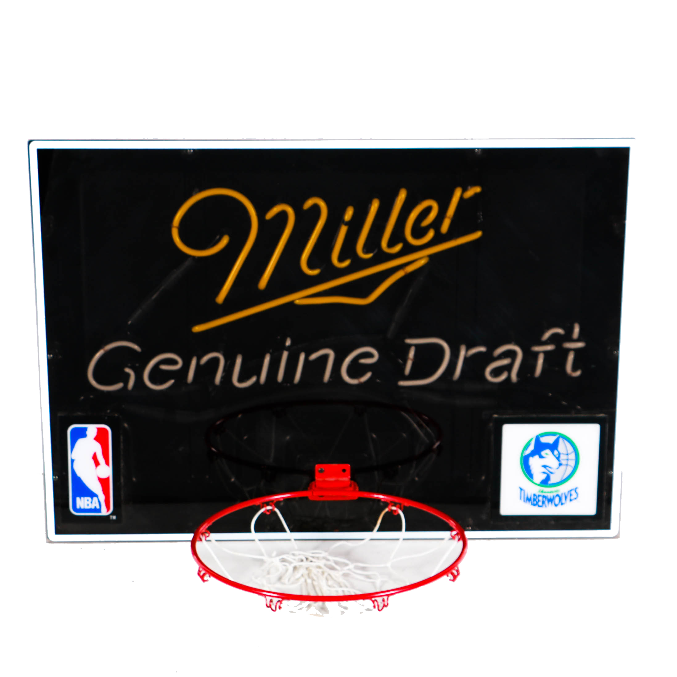 Neon Sign Miller Beer and Timberwolves Basketball