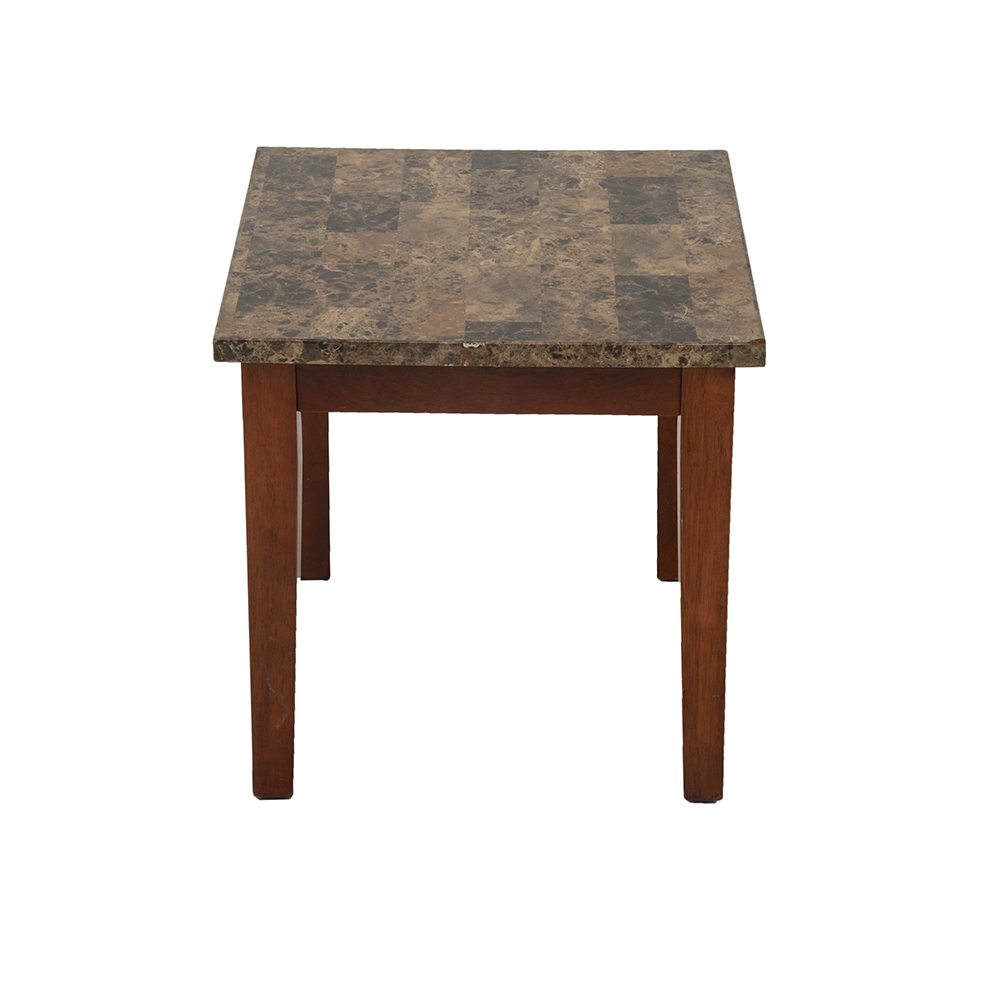 Faux-Stone Accent Table