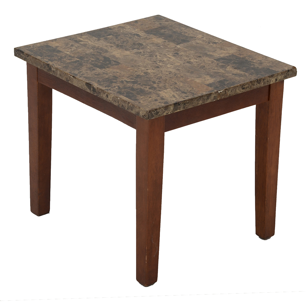 Faux-Stone Accent Table