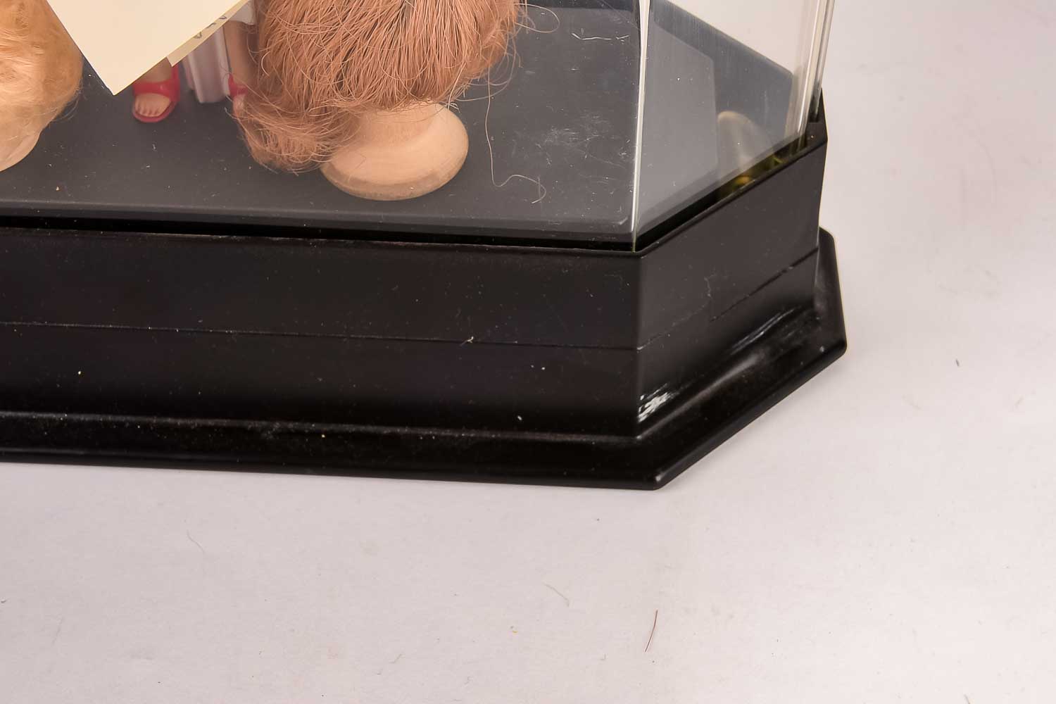Vintage Barbie in Plastic Display Case with Wig Accessories