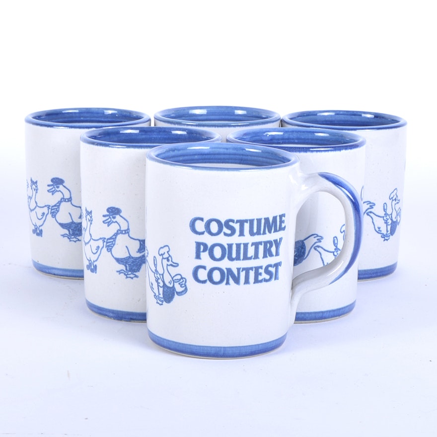 Louisville Stoneware "Costume Poultry Contest" Mugs