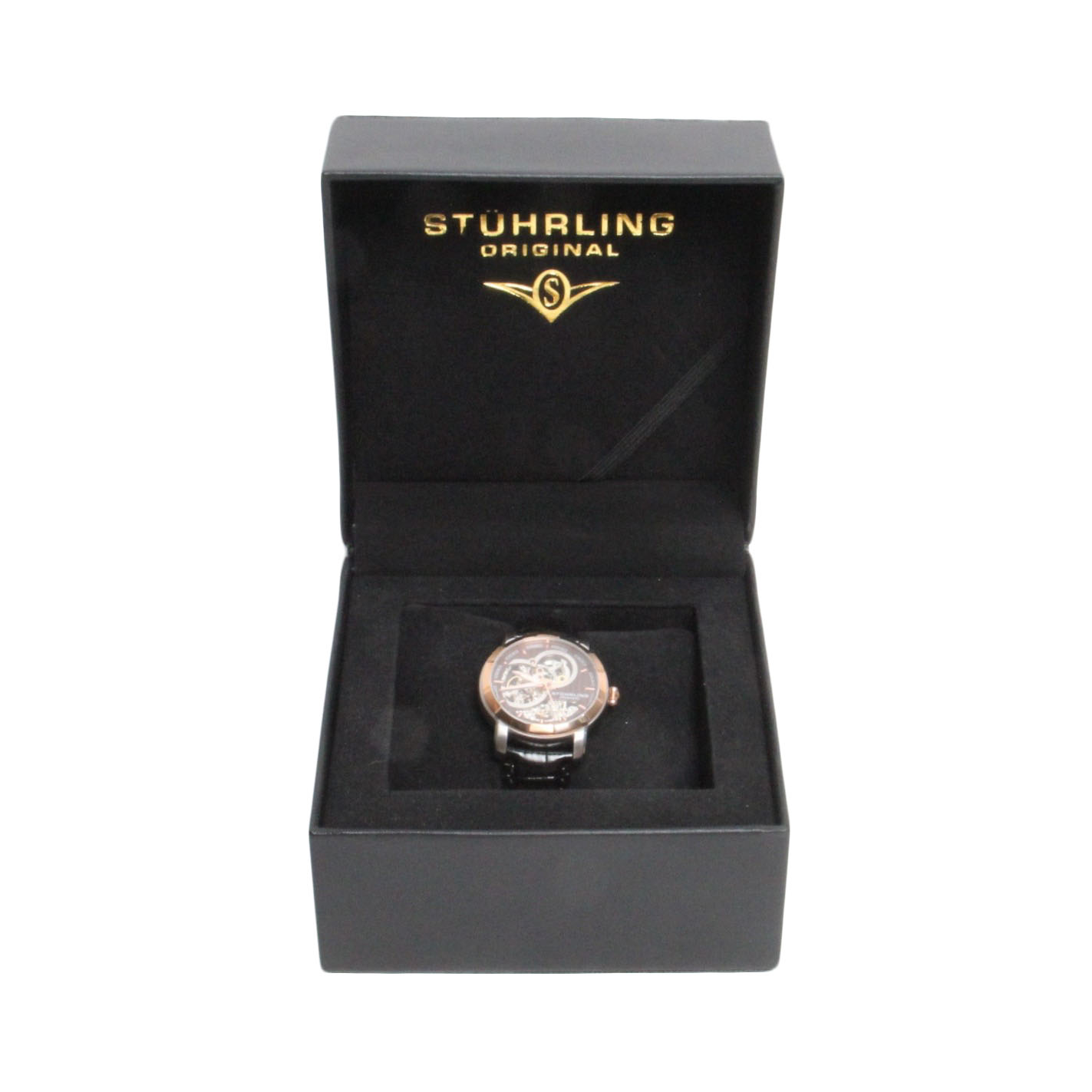 Stuhrling Stainless Steel and Genuine Leather Watch