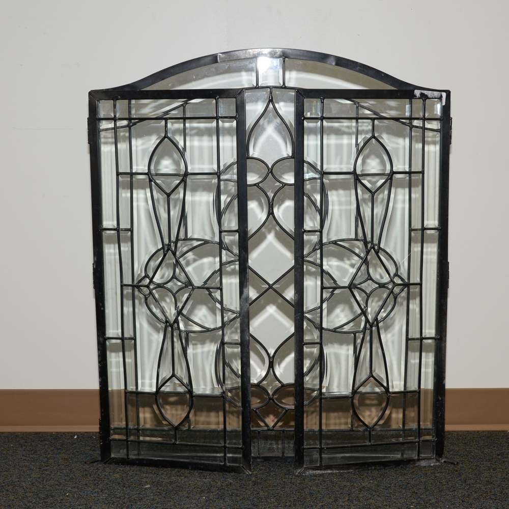 Leaded Glass Fireplace Screen
