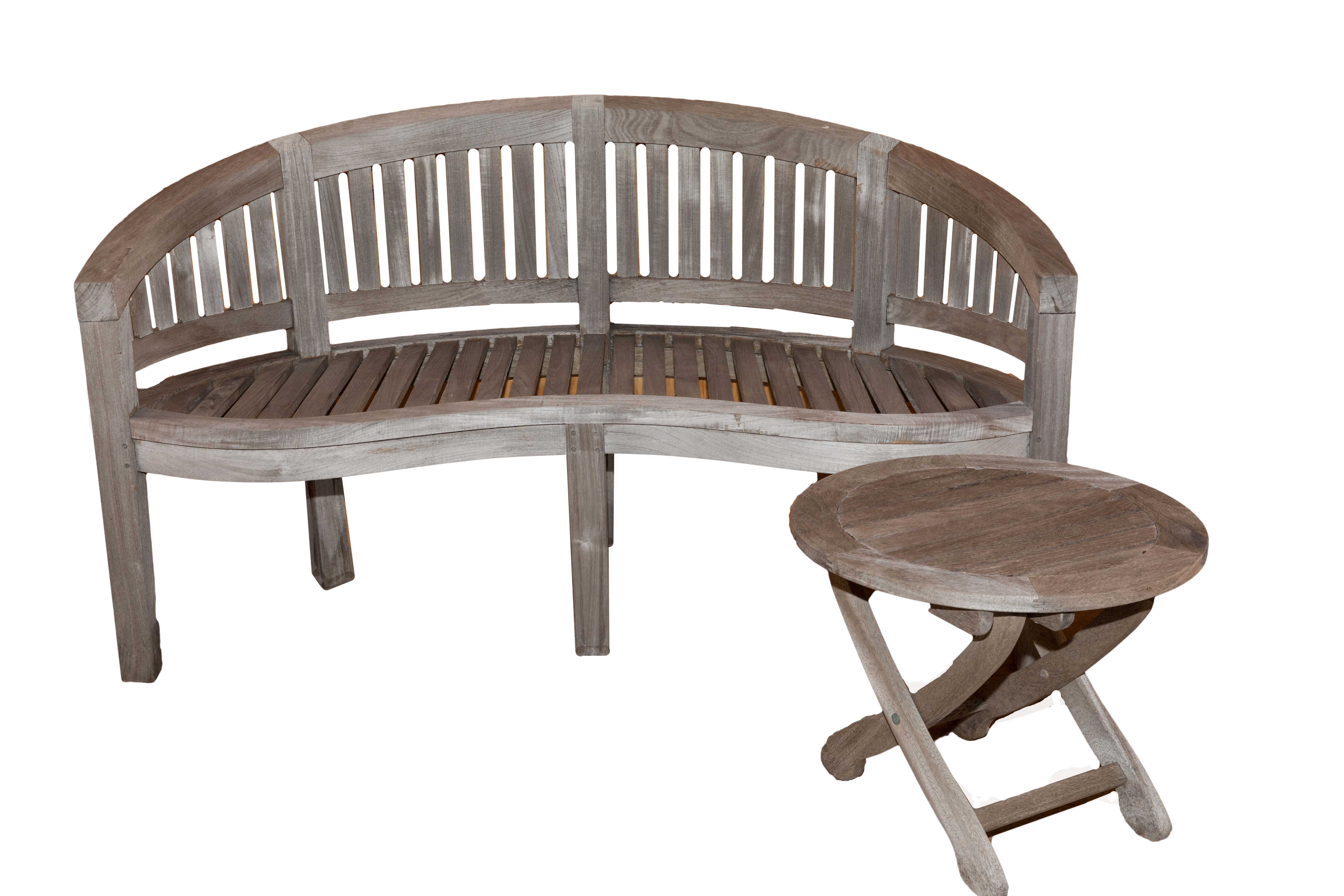 Contemporary Outdoor Bench with Side Table