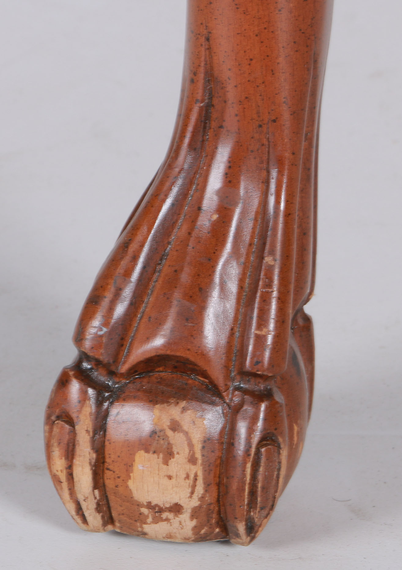 Chippendale Style Tan Leather Ottoman