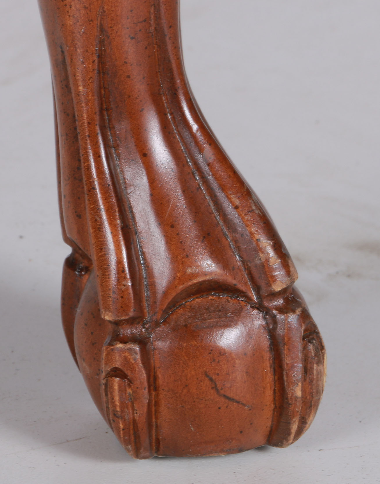 Chippendale Style Tan Leather Ottoman