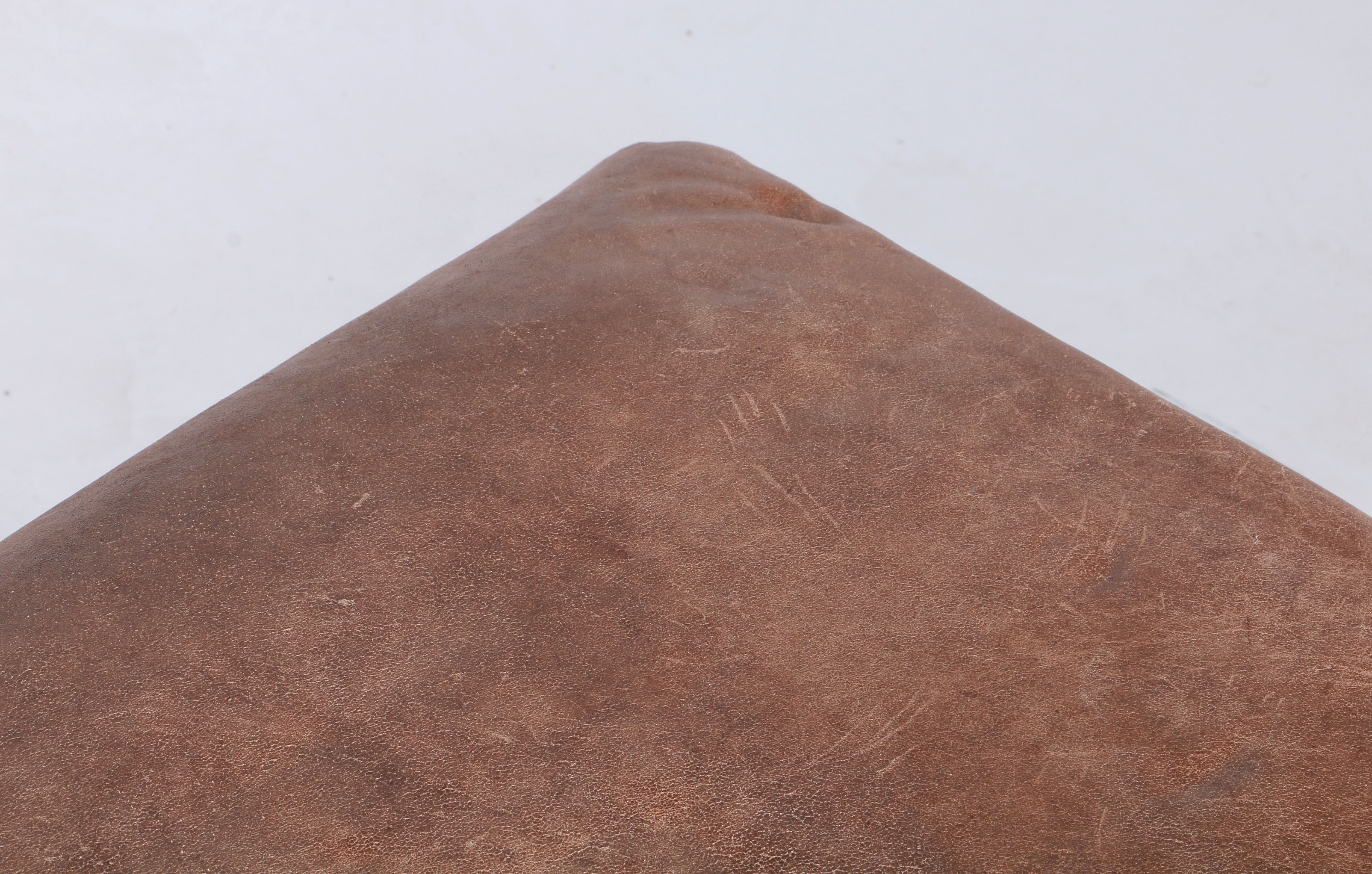 Chippendale Style Tan Leather Ottoman