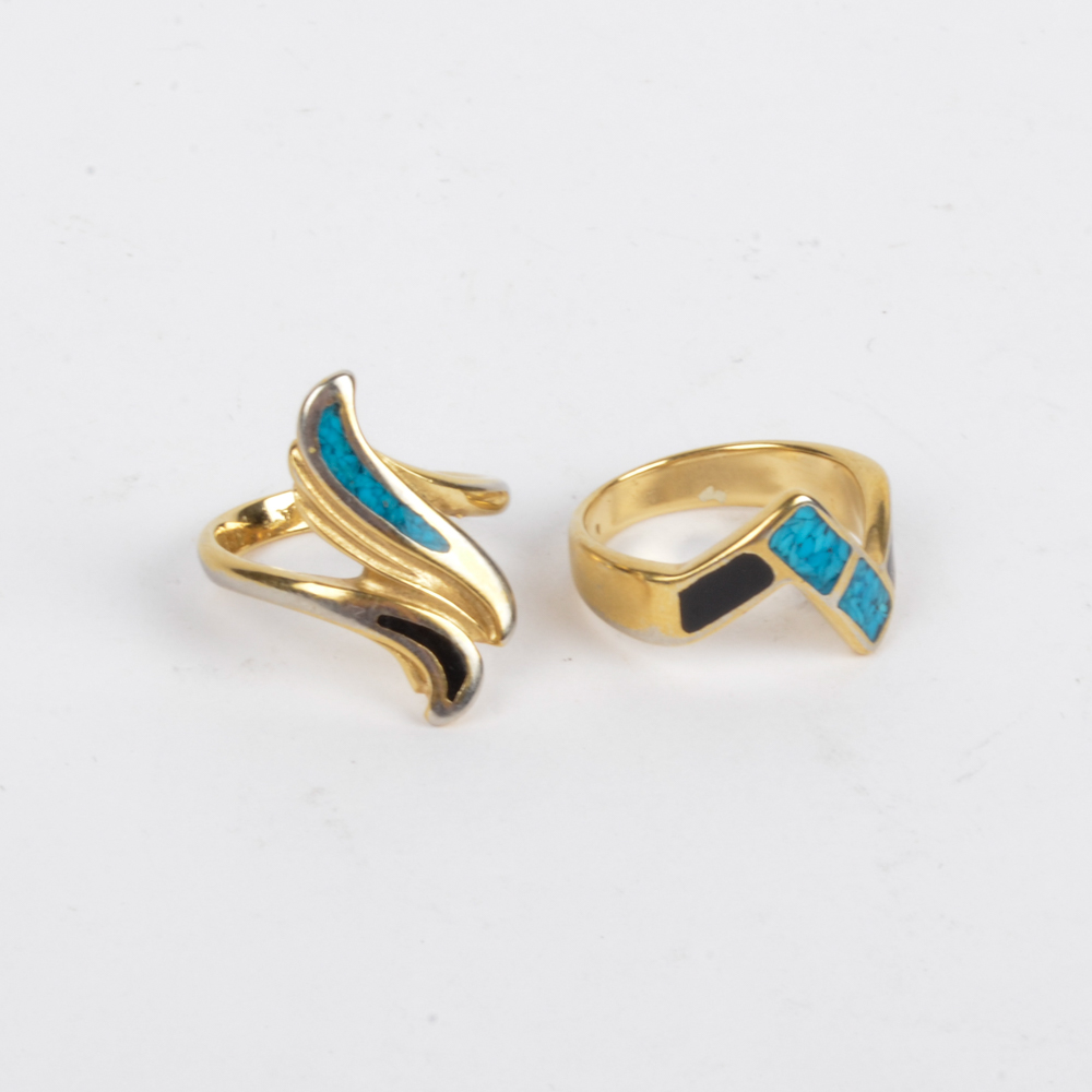 Gold Toned Contemporary Rings