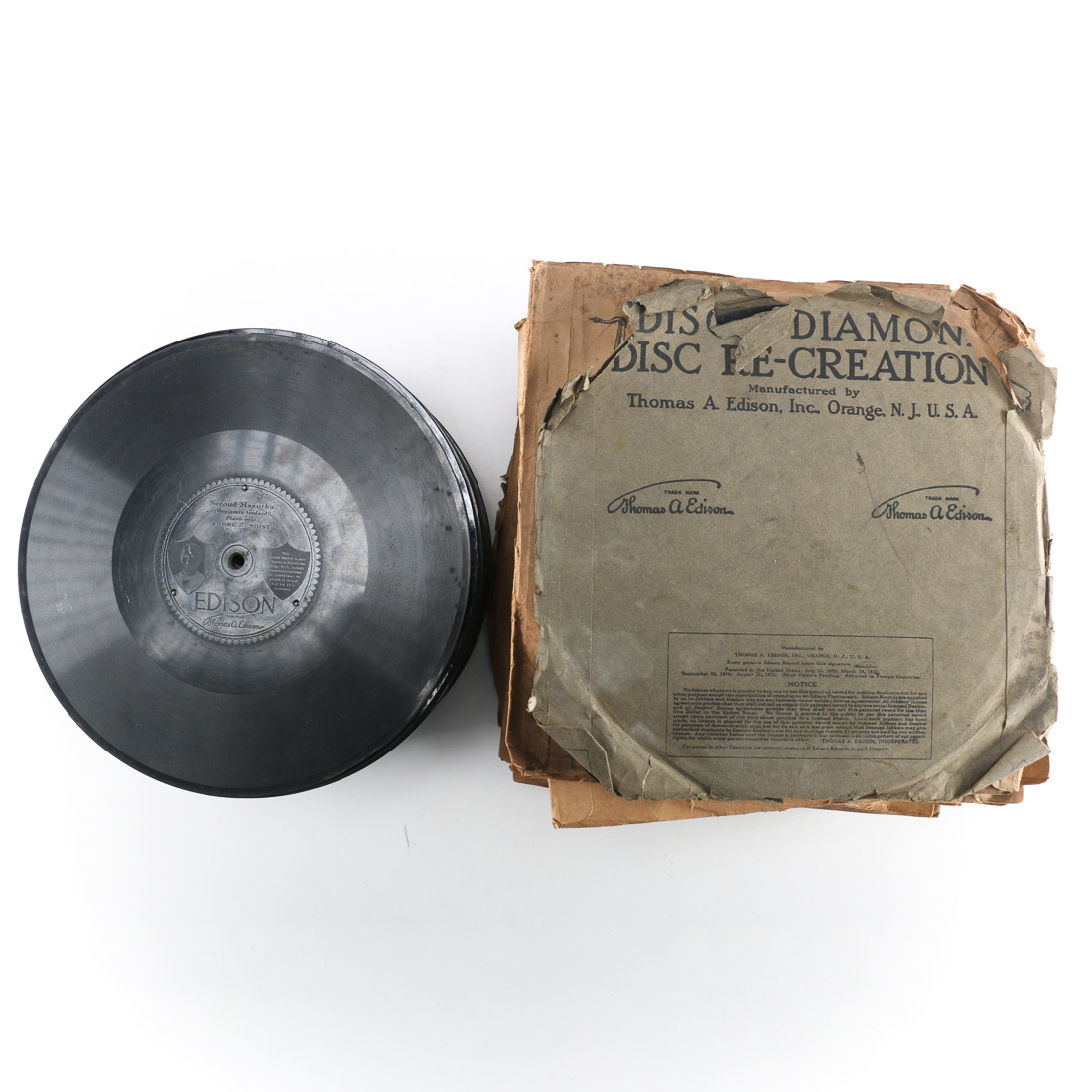 Assortment of Edison Diamond Disc Phonograph Records from Thomas A. Edison Inc.