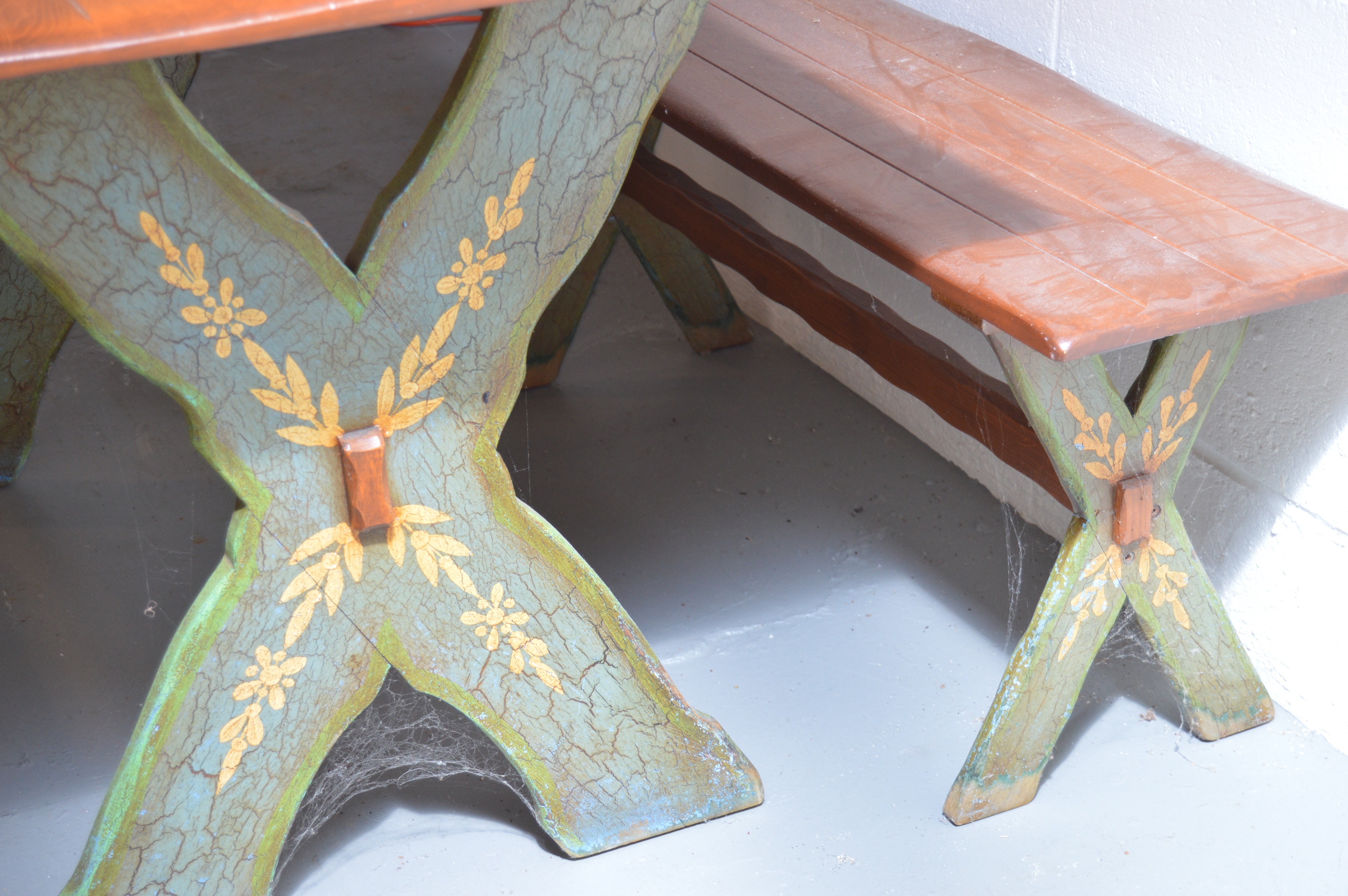 Wood Dining Table with Side Benches