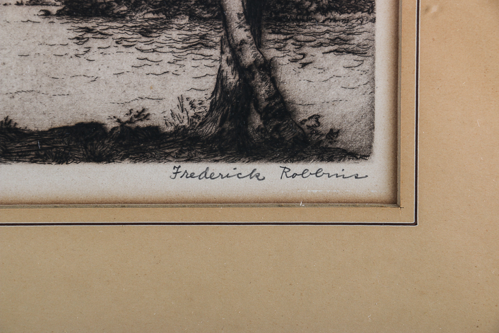 Frederick Robbins Etching with Aquatint "Newfound Lake, N.H."