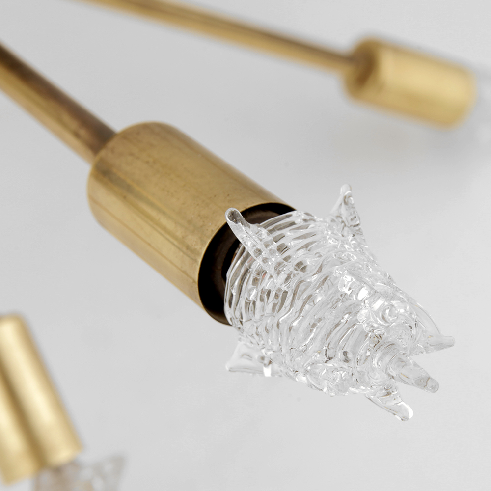 1950's Mid Century "Sputnik" 12 Arm Chandelier Lamp with Starlight Bulbs