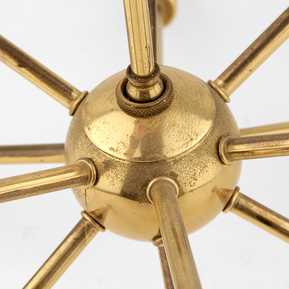 1950's Mid Century "Sputnik" 12 Arm Chandelier Lamp with Starlight Bulbs