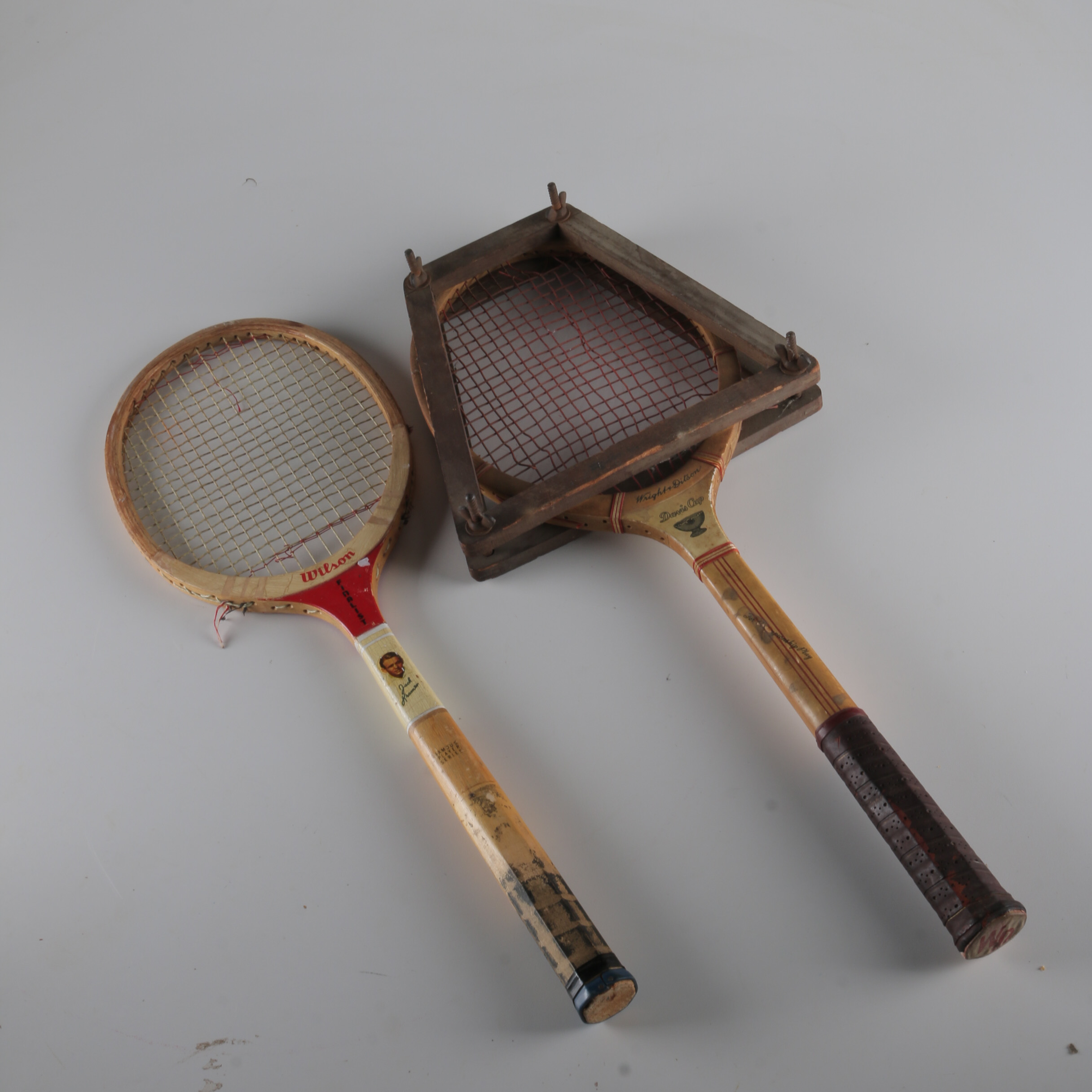 Pair of Vintage Tennis Rackets with a Racket Press