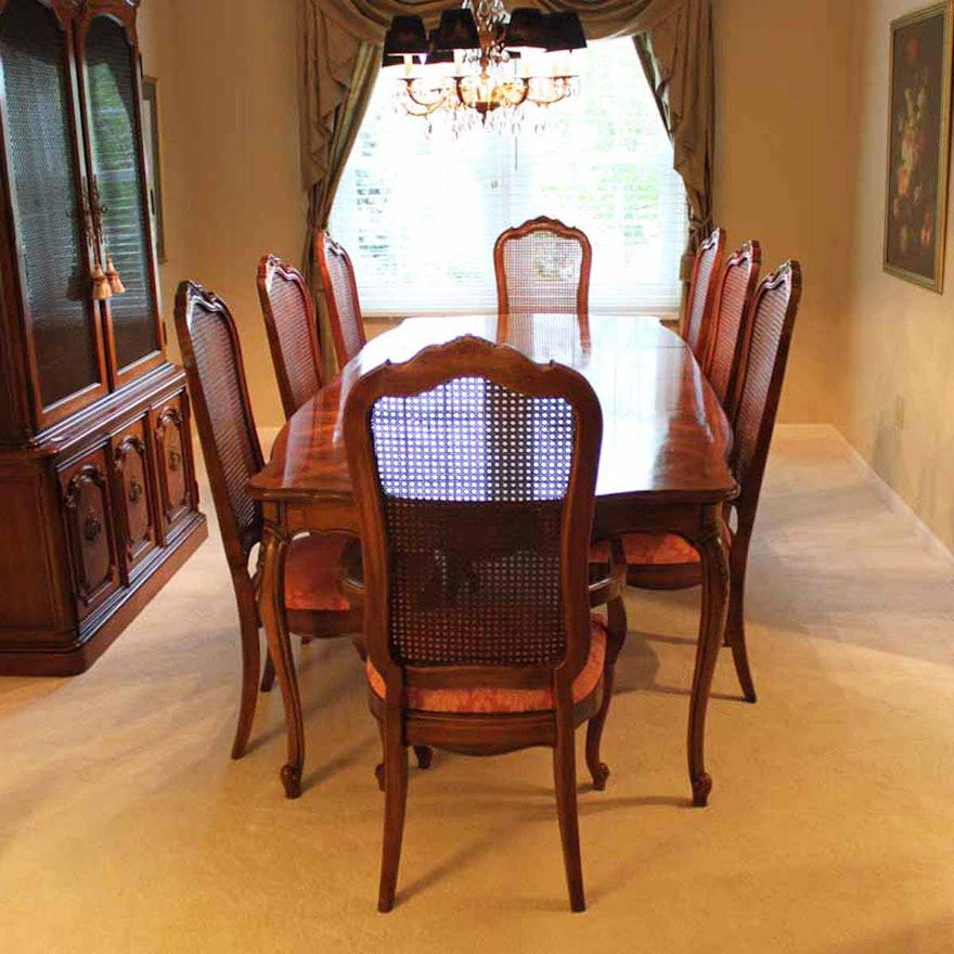 Thomasville Dining Room Set with Cane Back Chairs