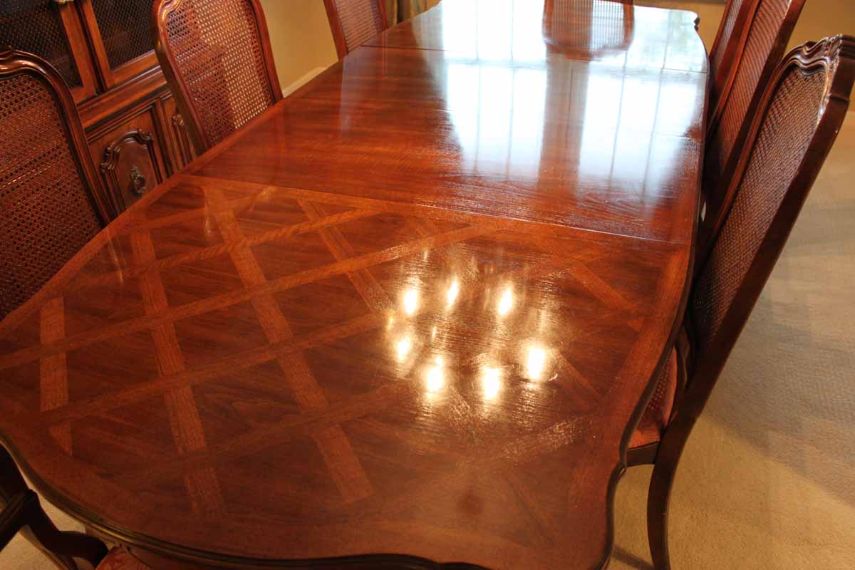 Thomasville Dining Room Set with Cane Back Chairs