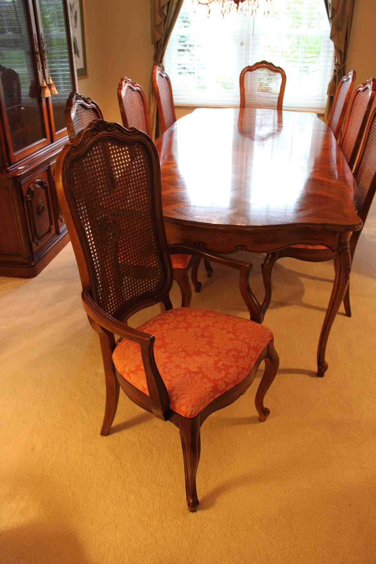 Thomasville Dining Room Set with Cane Back Chairs