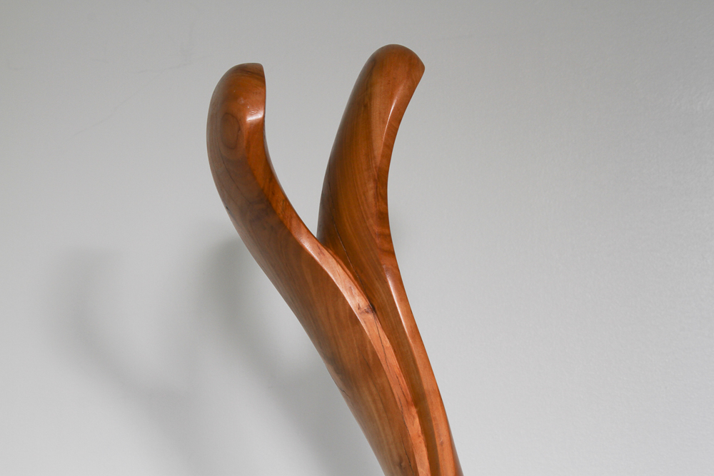 Bruce Johnson Carved Cherry Sculpture, "Duet"