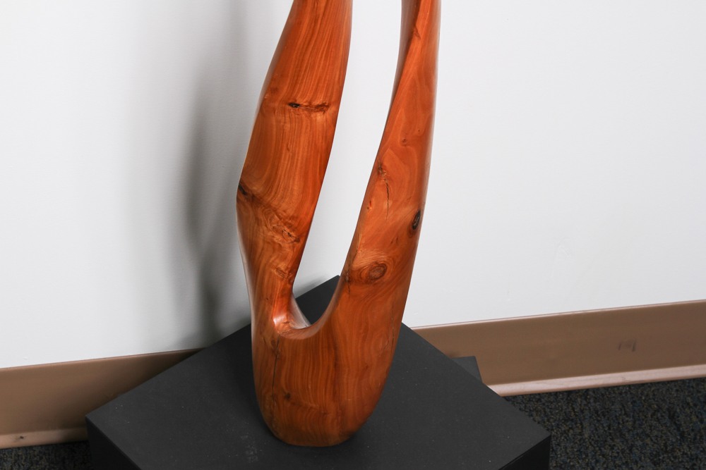 Bruce Johnson Carved Cherry Sculpture, "Duet"
