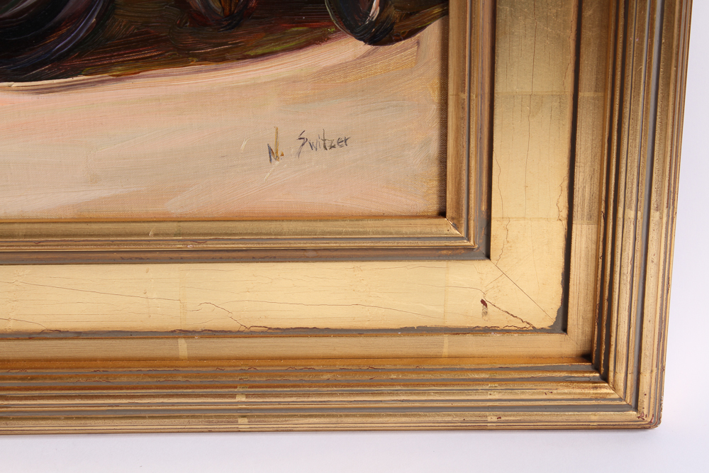 Nancy Switzer 'Portrait of a Skillet' Oil Painting on Canvas Panel