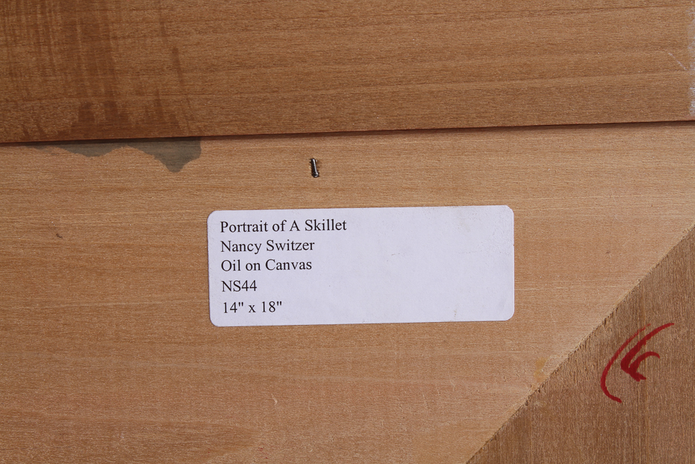 Nancy Switzer 'Portrait of a Skillet' Oil Painting on Canvas Panel