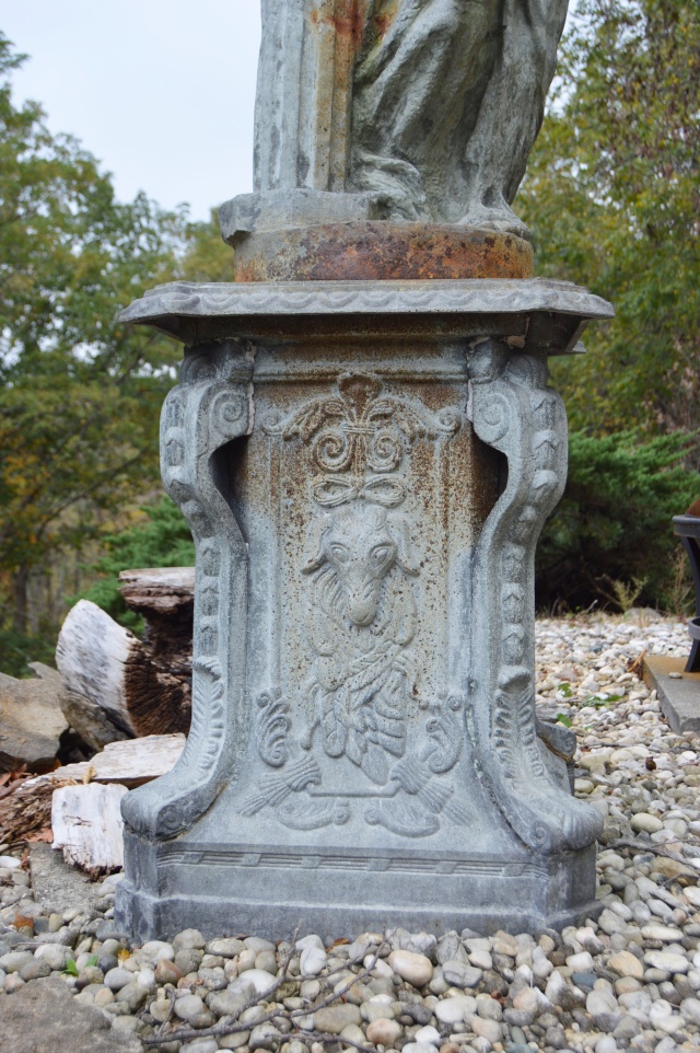 Cast Iron  Figural Pedestal Garden Statue