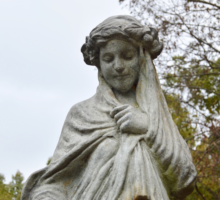 Cast Iron  Figural Pedestal Garden Statue