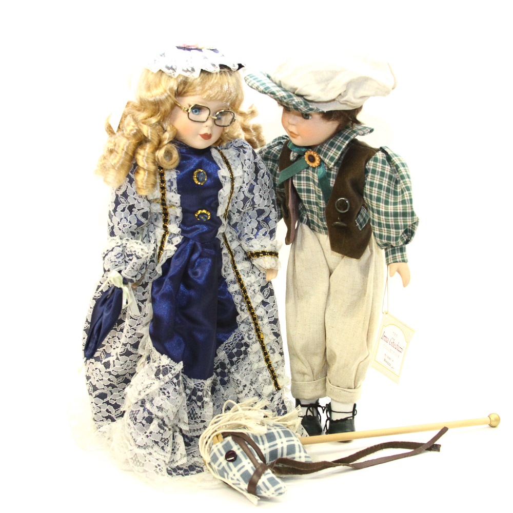 Pair of Collectible Porcelain Dolls from Irma Gheduzzi and Ashley