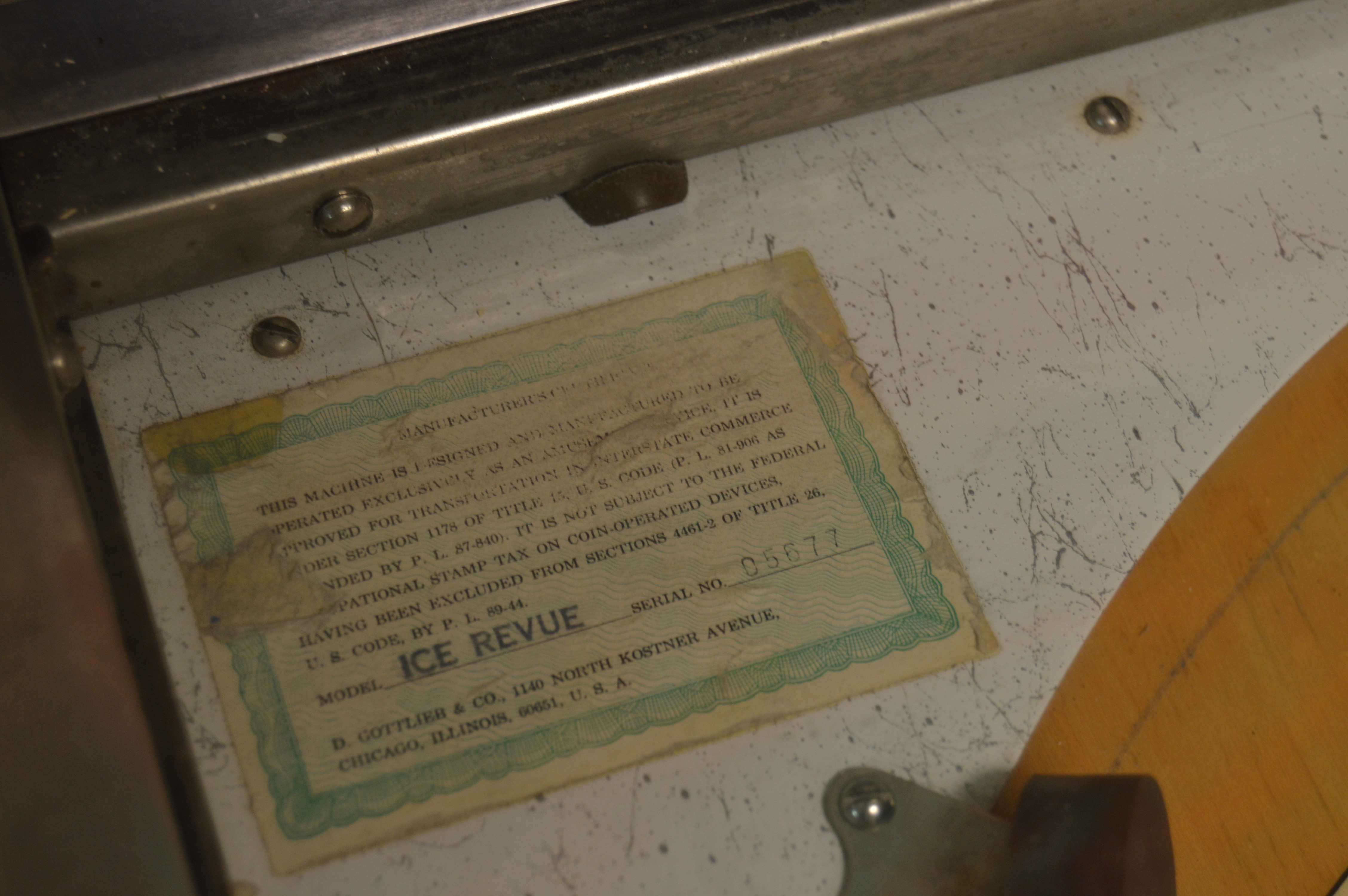 Vintage Gottlieb "Ice Revue" Pinball Machine