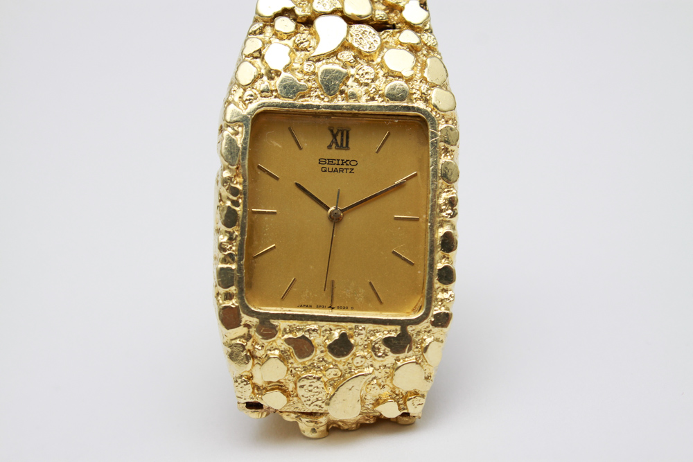 Seiko 14K Gold Nugget Men's Watch