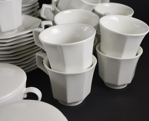 Johnson Bros. Ironstone "Heritage White" Dinnerware, Set of Eight