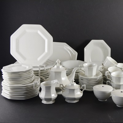Johnson Bros. Ironstone "Heritage White" Dinnerware, Set of Eight