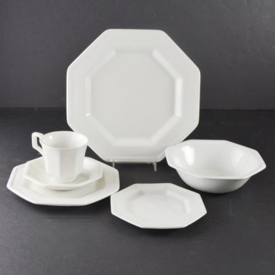 Johnson Bros. Ironstone "Heritage White" Dinnerware, Set of Eight