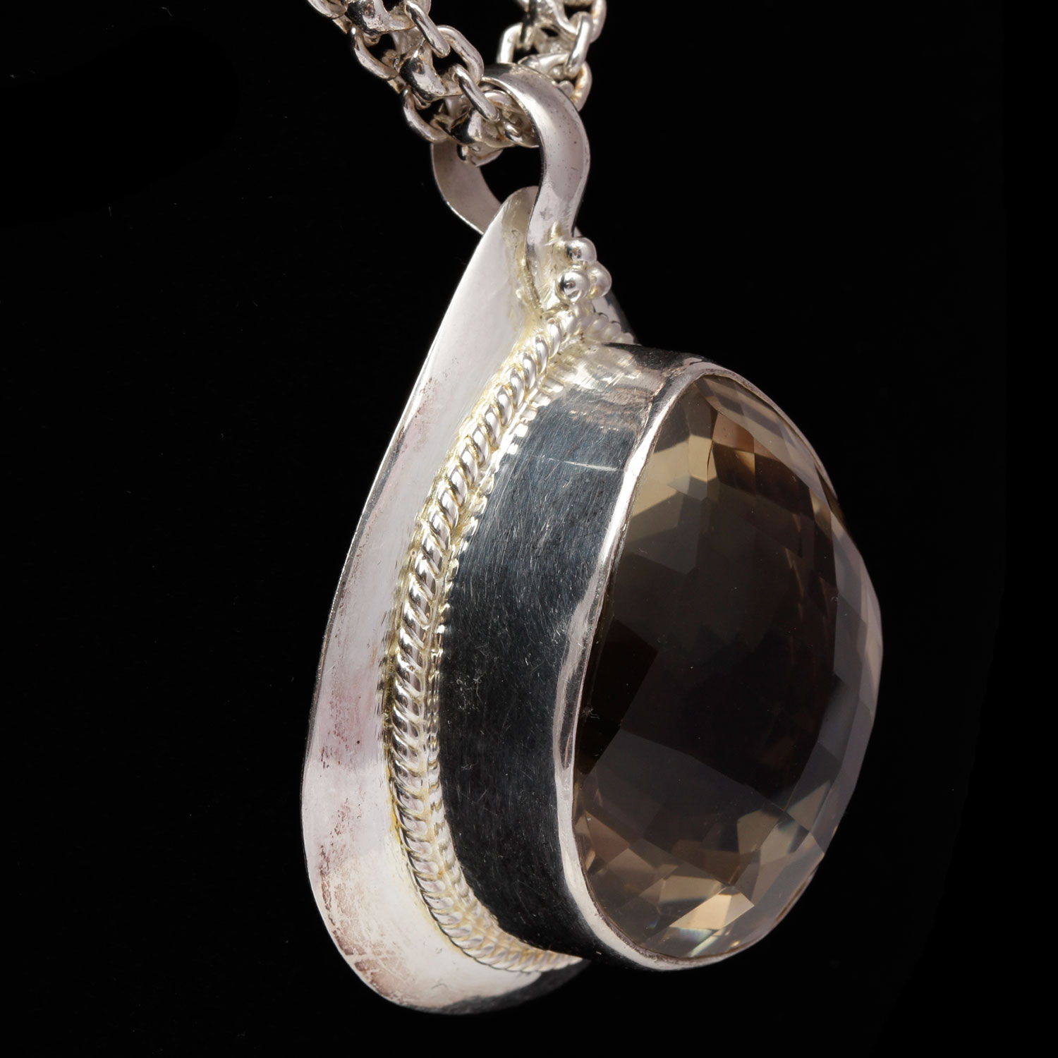 Sterling Silver Citrine Pendant Necklace